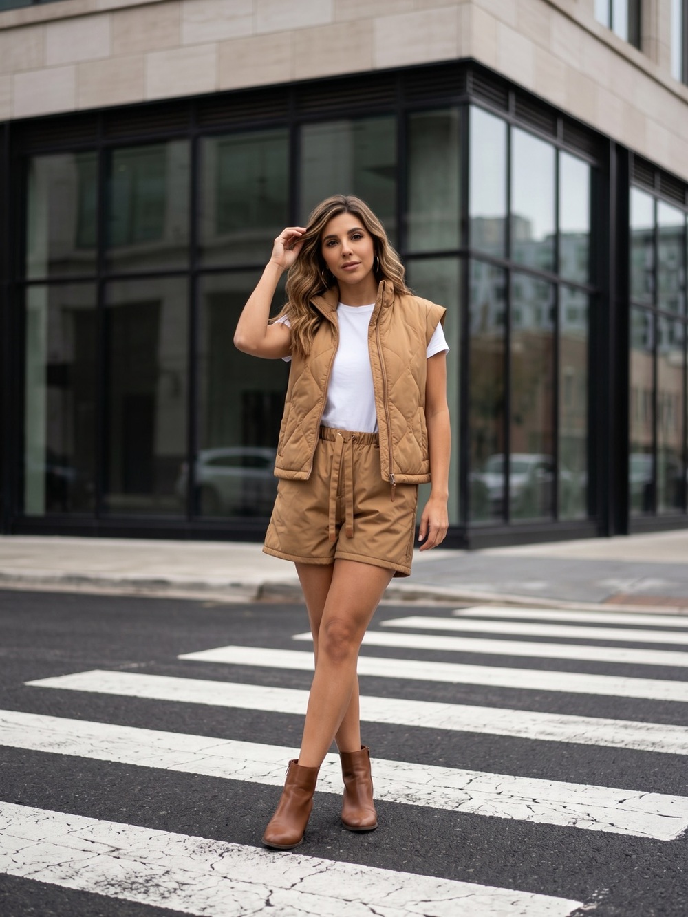 Moncler Tan Drawstring Skort